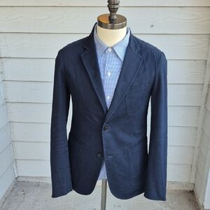 COPIN San Francisco Dark‎ Navy Cotton Button Up Small Mens Jacket Blazer